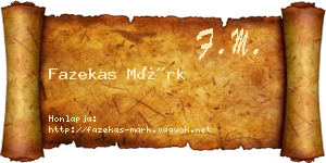 Fazekas Márk névjegykártya