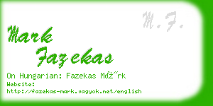 mark fazekas business card